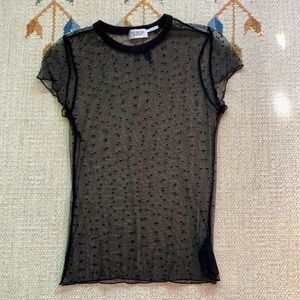 Urban Outfitters Polka Dot Mesh Tee